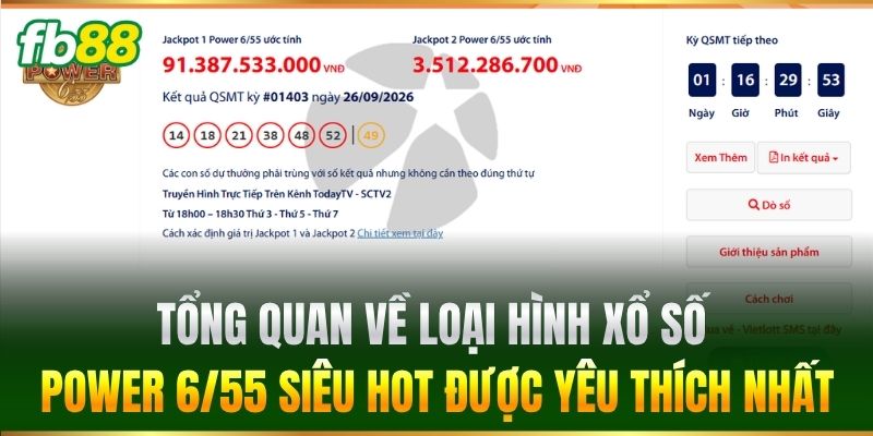 Xổ Số Power 6/55 - Mẹo Chốt Bộ Số Jackpot Dễ Trúng Mỗi Ngày 1 Tổng quan về loại hình Xổ Số Power 6/55 siêu hot được yêu thích nhất